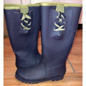 J Crew | Women's | Matte | Pull on style | Tall | Laces | Rain Boot | Size: 6